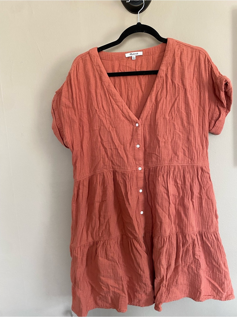 Madewell Coral Lightweight Linen Dress
